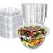 [25 Pack] 48oz Salad Bowls To-Go with Lids - Crystal Clear Plastic Disposable Salad Containers | Airtight, Lunch, Salads, Parfait, Fruits, Leak Proof, Airtight, Fresh, Meal Prep | Rose Bowl Container