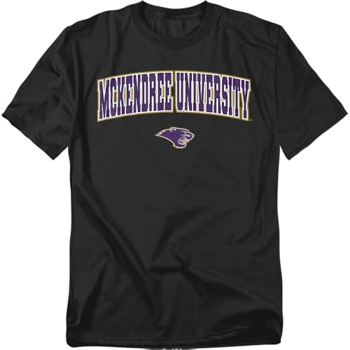 McKendree University Arch Logo Black Unisex Adult T Shirt, Black, 2X-Large
