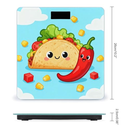 Báscula Digital de Baño Taco Chili Peppers con LCD miniatura 2