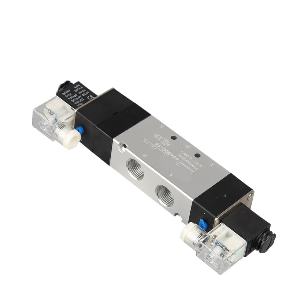Electroválvula neumática 4V430C-15 de 5/3 vías, doble solenoide, for equipos de automatización(DC12V)