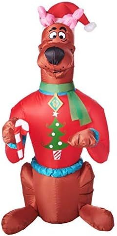 Christmas Inflatable Scooby Doo Santa's Elf Helper. Airblown Holiday Decoration Everyone's Favorite Cartoon Character. 5 Foot Tall Outdoor or Indoor Christmas Decoration Fun for the Whole Family