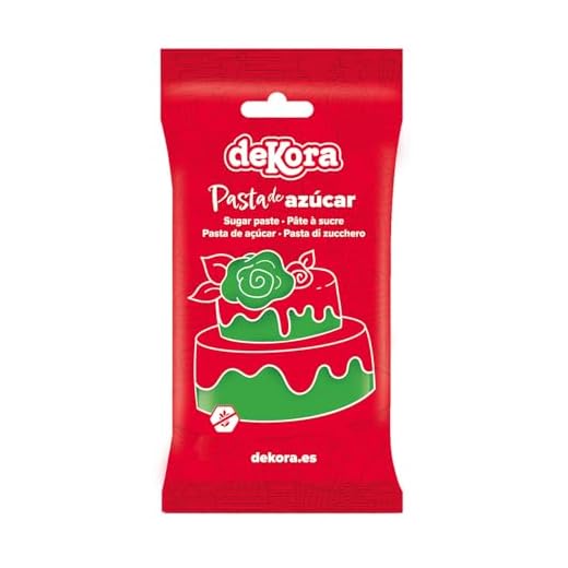 Dekora - Fondant Verde | Pasta de Fondant para Tartas - Cobertura para Bizcochos, Tartas, Pasteles, Magdalenas o Cupcakes con el que Poder Hacer Todo Tipo de Decoraciones - 250 gr