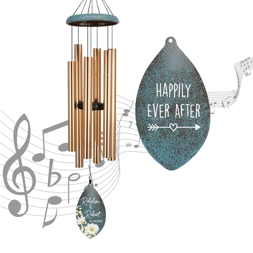 Image of ASTARIN Engagement Gifts Wind Chime, Personalized Names & Date Wind Chimes Gifts for Couple 2025, Wedding Gift for Newlywed Bride Groom Husband Wife, Gift Valentine's Day