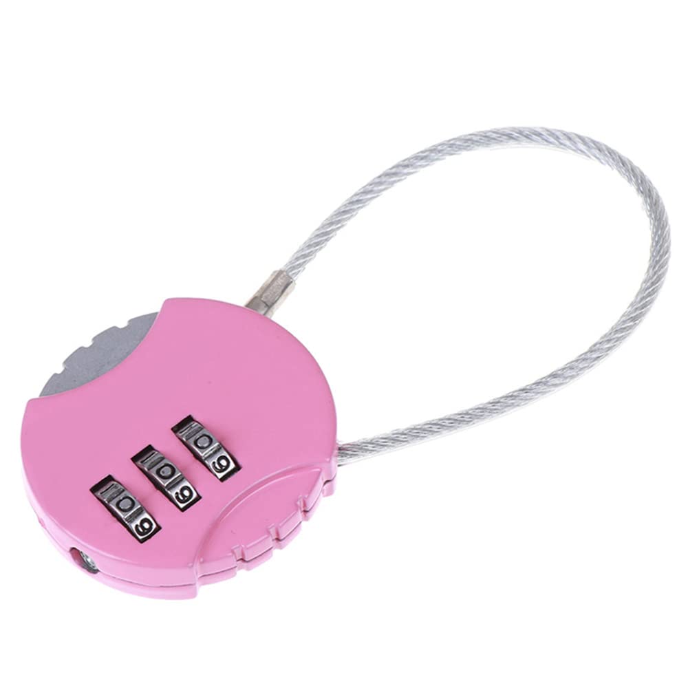 Cadenas à combinaison 3 chiffres en métal rose pour sécuriser une valise ou un tiroir