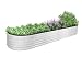 A ANLEOLIFE 12X3X1.5 ft Galvanized Raised Garden Beds Outdoor, Oval Extra Large Metal Planter Box for Planting Vegetables Flowers Herb, Anti-Rust & Easy-Setup, Antique White