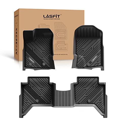 LASFIT Floor Mats Fit for Ford Ranger 2023 2022 2021 2020 2019 SuperCrew Cab All Weather Car Liners