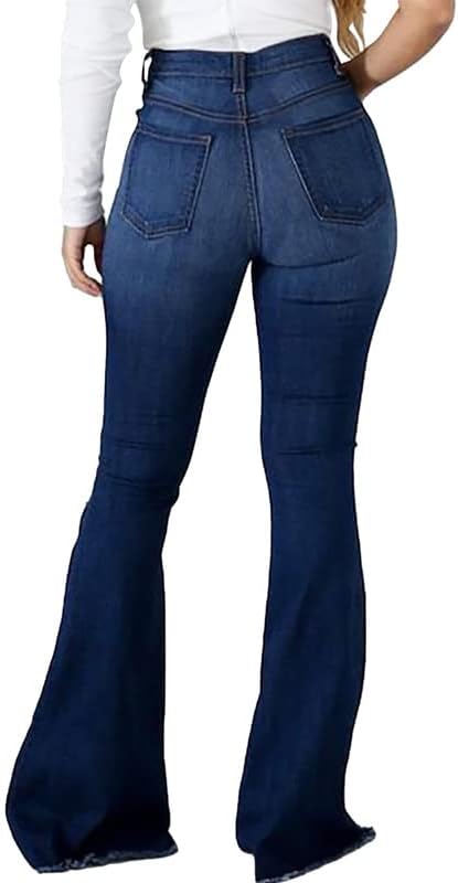 Vintage Bell Bottoms Flare Jeans for Women 90s High Waist Ripped Distressed Wide Leg High Rise Denim Pants - Image 2