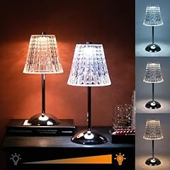 2 Pack Silver Modern Lamps(4000mAh)