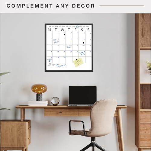 Calendrier mensuel effaçable à sec 76x76cm pour centraliser vos notes sans encombrement - 2
