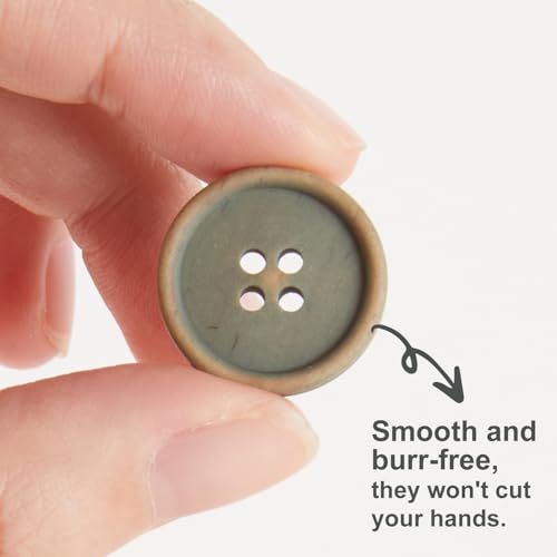 Boutons recyclés 20 mm olive INOTIONSTYLE pour pull écoresponsable