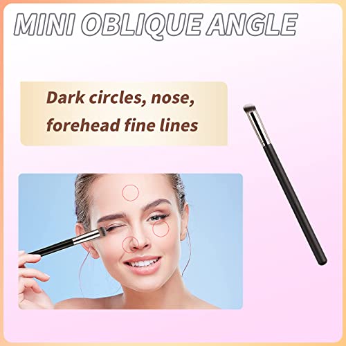 Concealer Brush Under Eye 3Pack Small Nose Contour Brushes For Dark Circles Puffiness And Concealer Brush Under Eye Mini Angled Flat Top Kabuki Nose With Powder Liquid Cream Cosmetic Pro Small Makeup Foundation Brushes #TOP4