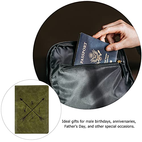 Amosfun Passaporte Carteiras Organizador Titular Caso De Passaporte de Couro Cobre para Bagagem de V