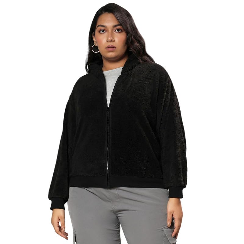 instafab Plus Women's Hoodie for Casual Wear | Hooded Neck | Regular Fit | Long Sleeve | Zipper Closure | Sweatshirt Crafted with Comfort Fit for Everyday Wear-picture-21