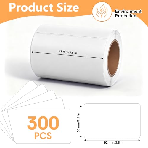300 Stück Namensschilder für Kleidung,92x56mm Namensaufkleber,Blanko,Selbstklebend,Bedruckbar,Beschreibbar,Weiße Aufkleber für Büro,Schule,Zuhause (Mit Perforationslinie)