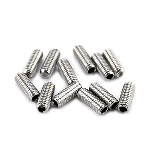 Musiclily Pro Metric M3X8mm Stainless Steel Saddle Height Screws for Import Strat Tele Style Electric Guitar Bridge,Original Color (Set of 12)