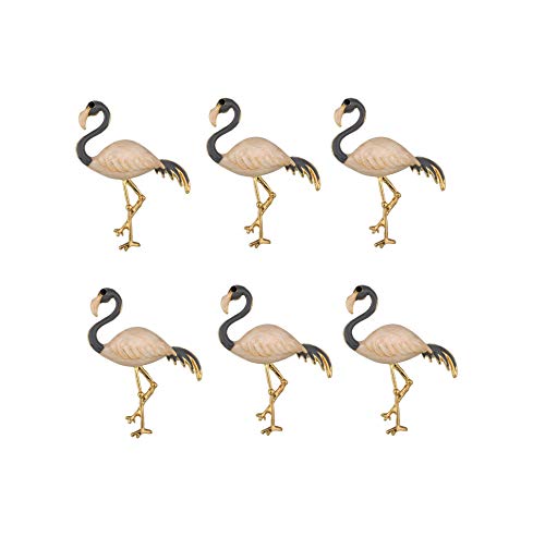 Allinlove Flamingo Napkin Rings Set Of 6 - Metal Animal Bird Nautical Napkin Ring Holders Bulk For Wedding Banquet Birthday Holiday Daily Dinner Beach Party Decoration Dining Table Accessories #TOP9