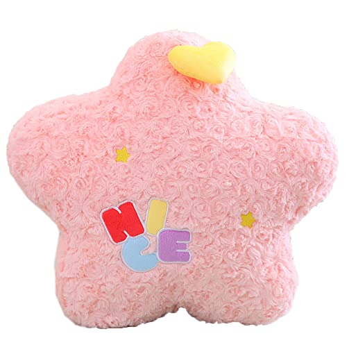 WeiWeiLee Simulation Star Moon Plush Pillow Sofa Bedding Decorative Throw Pillows Office Waist Lumbar Back Cushion Cute Plush Cushion (30cm/11.8inches, Pink Star)
