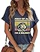 Womens Funny Opossum V Neck Shirt First of All I'm a Delight Letter Printed Short Sleeve Tee Angry Opossum Summer Fall Tops(M,O-Navy)