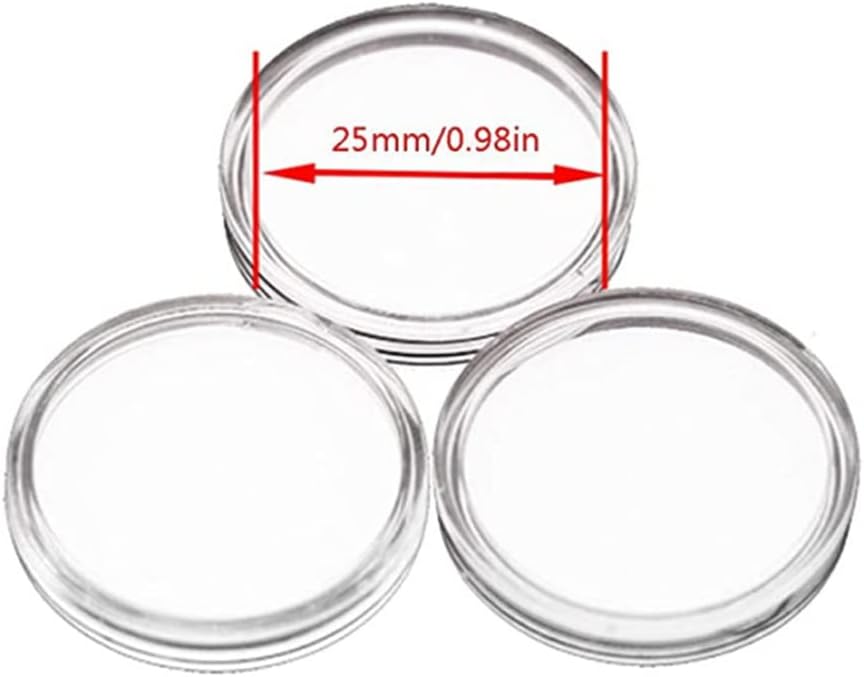compatible with 100Pcs 25mm Airtight Coin Capsules - Durable Clear Storage Holders Compatible with Quarters