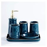 ★ El accesorio de baño incluye: 1 dispensador de loción, 2 tazas para enjuague bucal, 1 soporte para cepillo de dientes, 1 jabonera, bandeja grande.