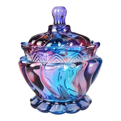 SOCOSY Purple Glass Apothecary Jar Cover