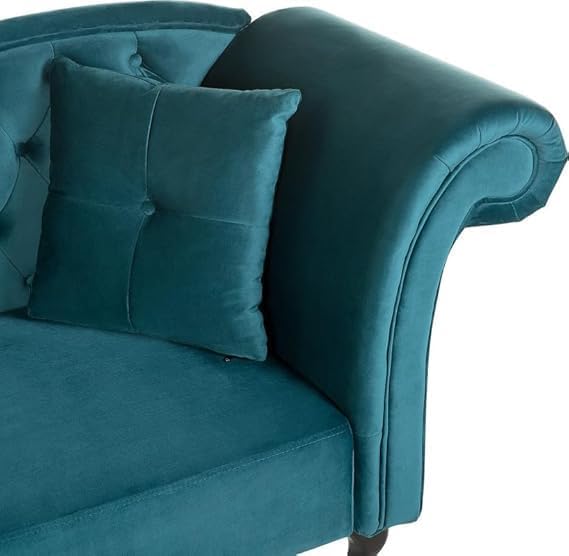 Image of Velvet Modern Chesterfield Chaise Lounge Couch 188 X 61 X 76 for Your Loving Space, (Coffe Brown, Standard)