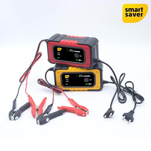 Image of Smart Saver Car Battery Charger, 12V 7A Smart Battery Charger for Cars, Bikes, Trucks Batteries and Maintainer with Repair Mode Compatible with LiFePO4, SLA, Gel, AGM and Wet Cell Batteries