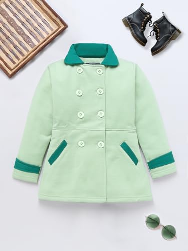 Image of Naughty Ninos Girls Fleece Extra Long Length Double Breasted Pea Coat