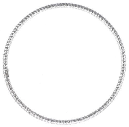 Sterling Silver 2mm Crisscross Italian Diamond-Cut Slip-on Bangle Bracelet by Sabrina Silver - Used condition - US$13.25