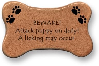 Dog bone mag. 3"x4" BEWARE! Attack puppy