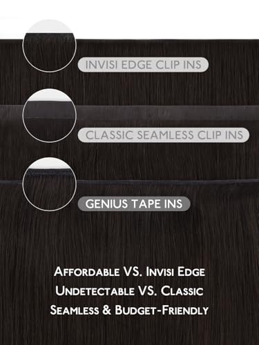 Image of WENNALIFE Invisible Edge Seamless Clip in Hair Extensions Real Human Hair