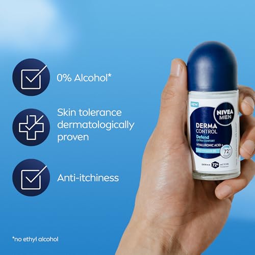 NIVEA MEN Derma Control Roll-On Deodorant 50ml - 72H Odour Protection - Image 7