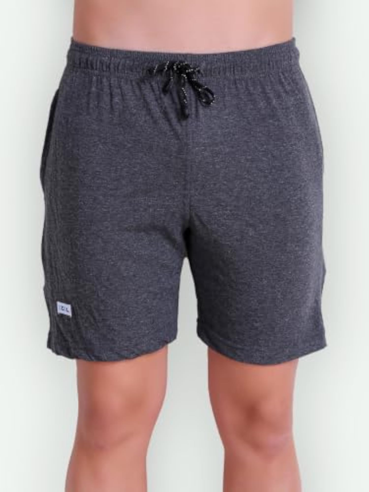 Solid Cotton Blend Shorts with Zipper