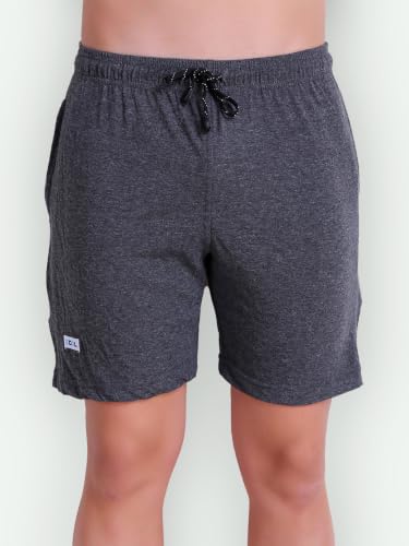 Image of T.T. Cotton Blend Shorts for Men | Regular Fit | Elasticated & Zipper | 2 Sided Pockets & 1 Back Pocket | Solid | Above Knee Length Bermuda Short | Ideal for Casual Outings