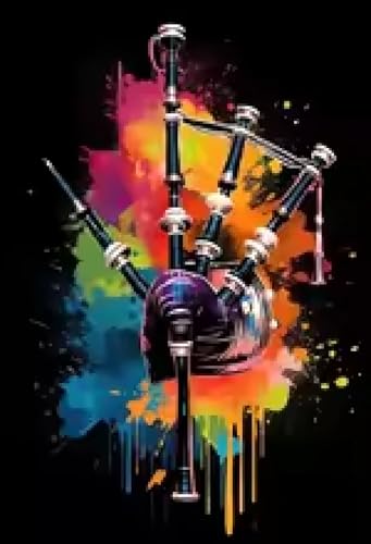 Affiche colorée d'instrument de musique, déco murale avec cadre 60x80