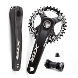 UIOPPOI Juego de bielas Huecas integradas para Bicicleta de montaña, 104/64BCD, Brazo de biela de 170 mm, Plato único de 32T/34T/36T/38T, Juego de bielas MTB con BSABB