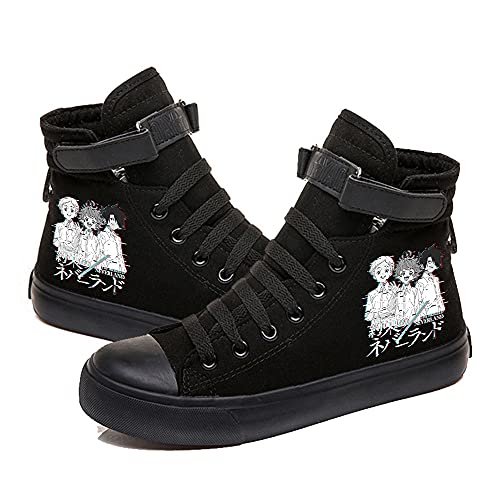 DIOMMELL Anime The Promised Neverland Shoes Emma Norman Ray Sneakers High Top Shoes