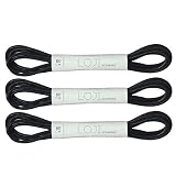 Loco!Laces 3er Pack Gewachste, Bunte, farbige, runde Schnürsenkel für Business-Schuhe und Anzug-Schuhe! 80cm Länge 2,5 mm Durchmesser 3er Pack (3X Schwarz)