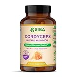 SIBA Cordyceps Mushroom Capsules 100% Organic Fruiting Body Extract for Energy Stamina Endurance Focus Performance Natural Vegan Supplement No Fillers Non GMO 120 Vegan Capsules Adaptogenic Mushrooms
