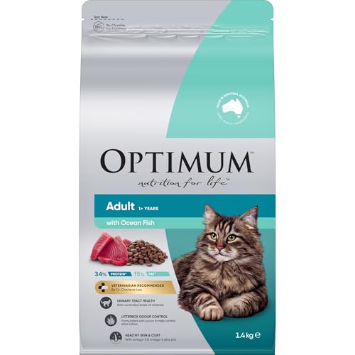 Optimum Adult Ocean Fish Dry Cat Food, 1.4 kg (Pack of 4)