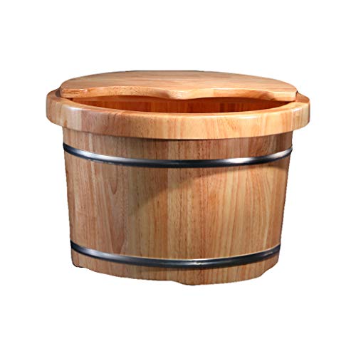 Barril de baño para pies de roble con cubierta miniatura 2