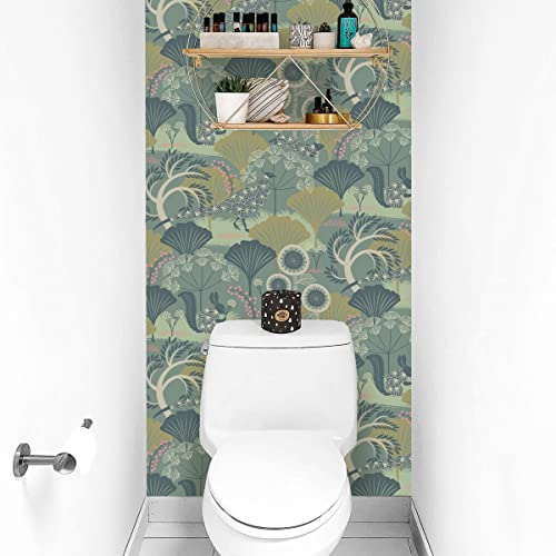 Wudnaye Floral Wallpaper Peel And Stick Wallpaper Floral Contact Paper 17.7Inch X 590.4Inch Leaf Decorative Contact Paper Floral Wallpaper Stick And Peel Vintage Botanical Removable Wall Paper Vinyl #TOP6