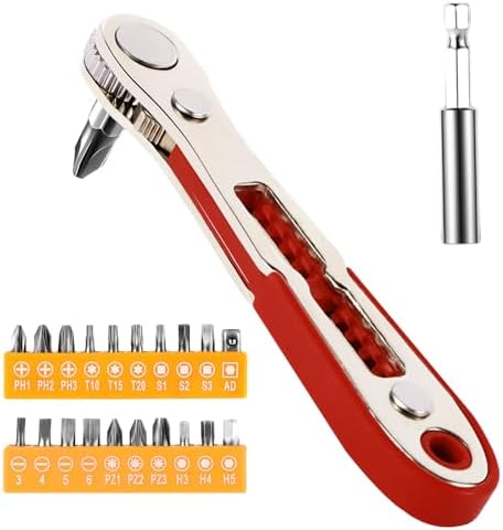 22-in-1 Magnetic Ratchet Screwdriver Set w/Reversible Wrench & Bi...