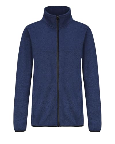 Image of Dolcevida Women's Long Sleeve Sweater Fleece Zip Up Speckled Jacket with Pockets