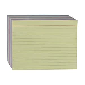 Amazon Basics Ruled Color Index Cards, 4″ x 6″, 300 Cards