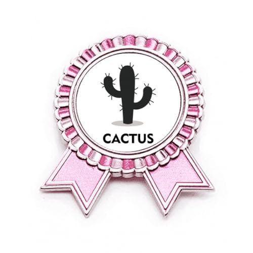 Broche rose cactus plantes grasses métal taille M pour veste en jean