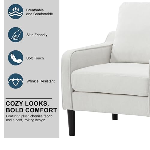 Sillón Plegable Chenille Crema miniatura 6