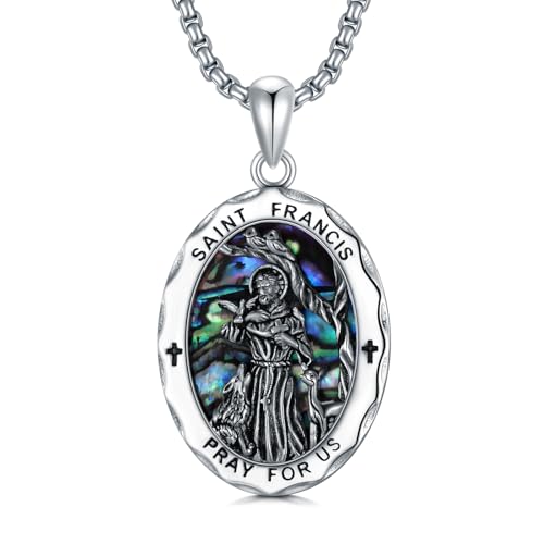 Collier Franz d'Assise en argent sterling 925 un bijou homme de haute qualité