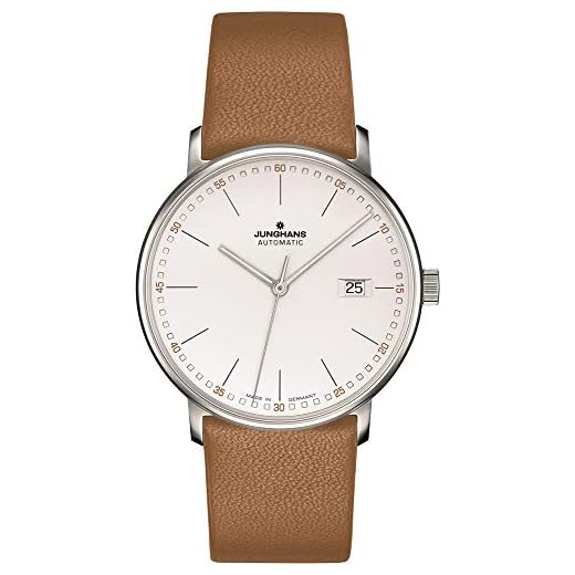Junghans Watch Form A Automatic Matte Silver Dial Brown Strap 027/4734.00