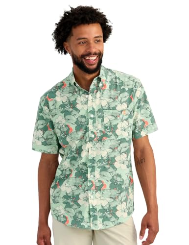 HUK Men's Kona Pattern Short Sleeve Fishing Button Down Shirt